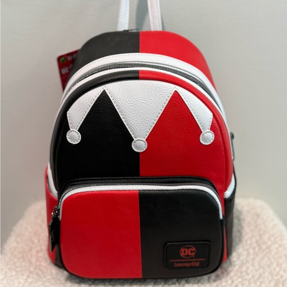 Loungefly Handbags - Loungefly Red and Black Geometric Backpack